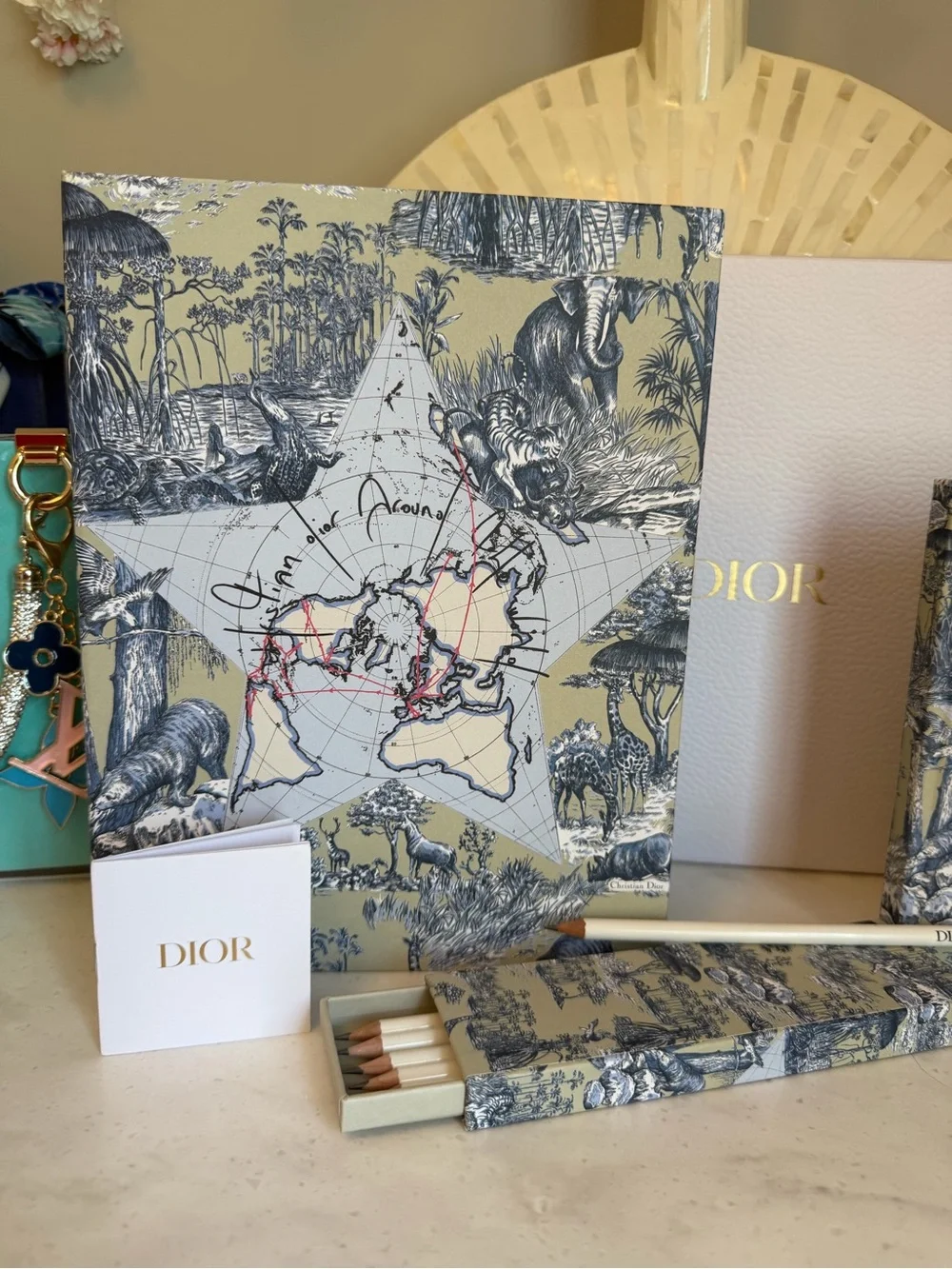 Dior Beauty GWP NIB Gorgeous Luxury Notebook and Pencil Set in Box